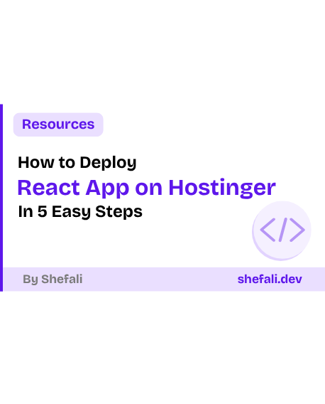 Deploy a React App on Hostinger