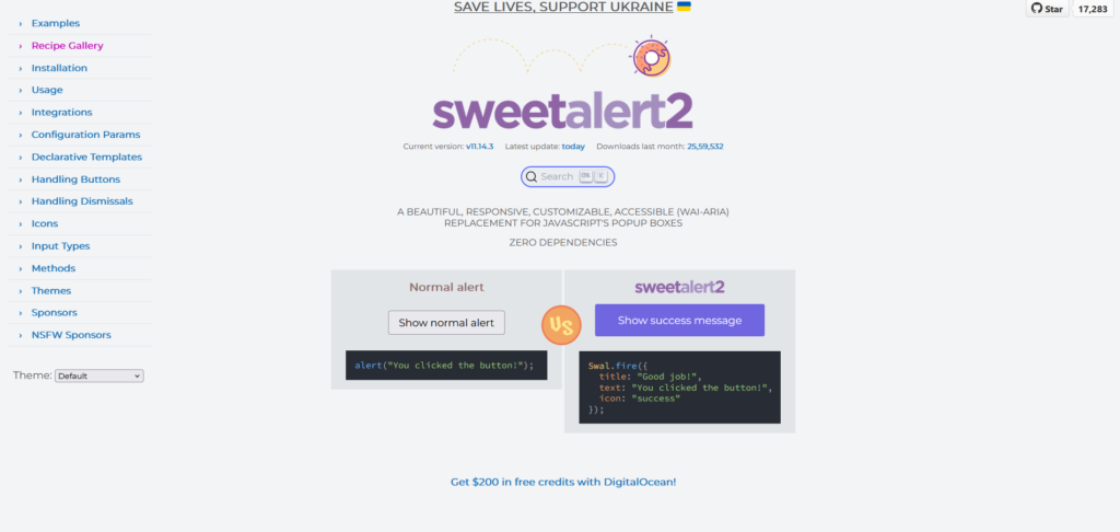 SweetAlert2
