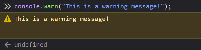 console.warn()