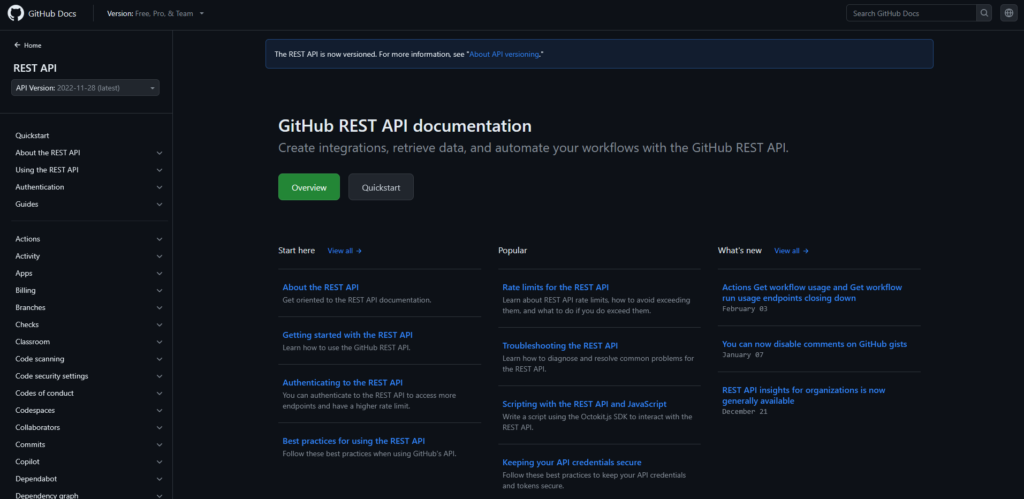 GitHub API