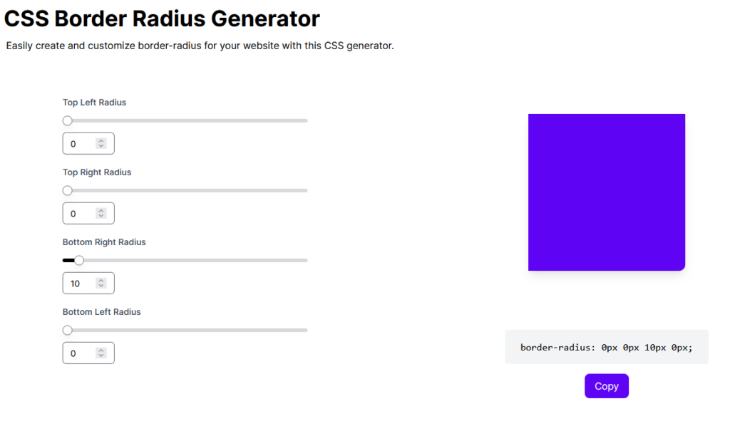 CSS Border Radius Generator