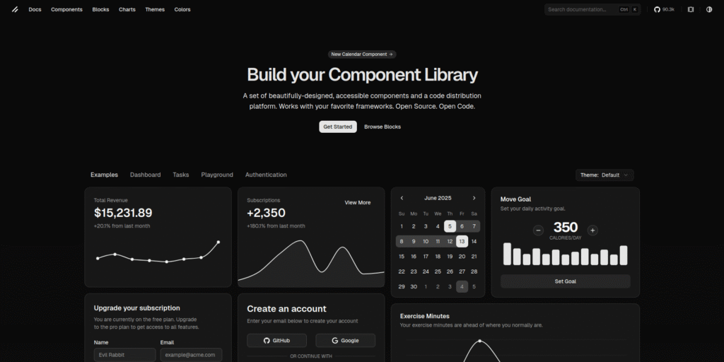 ShadCN React Component Libraries