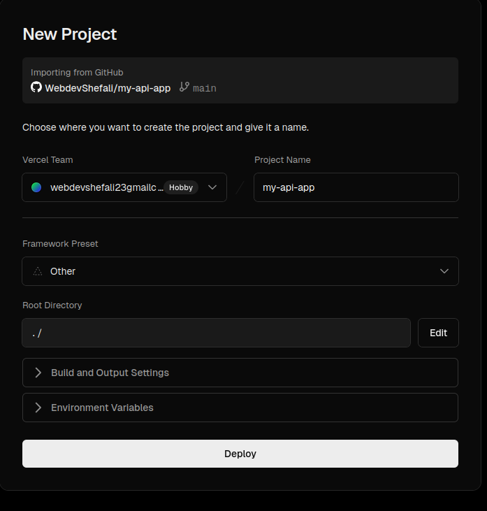 Deploy Node.js MongoDB app to Vercel