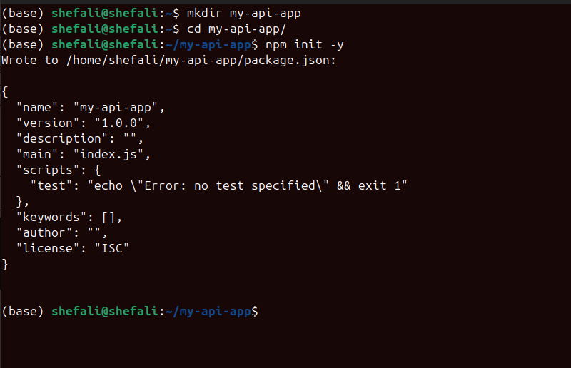 node js app