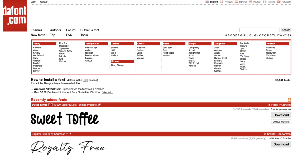 DaFont - FREE Font Resources