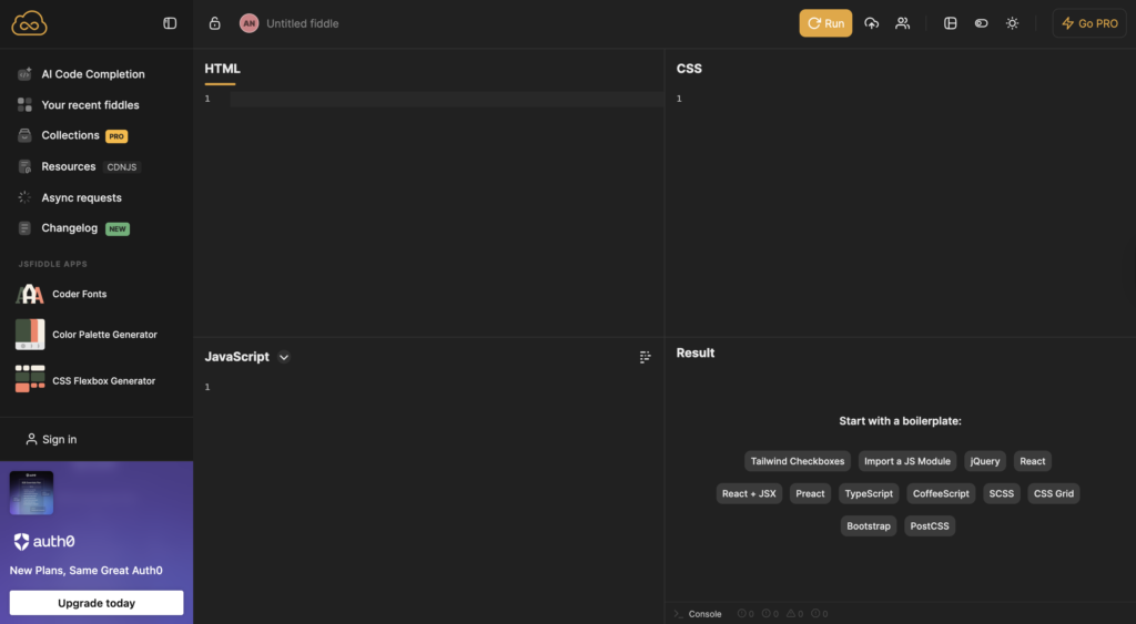 JSFiddle - playground to quickly test small snippets of code