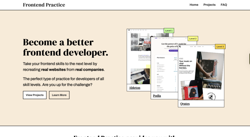 Frontend Practice - recreate real-world websites 
