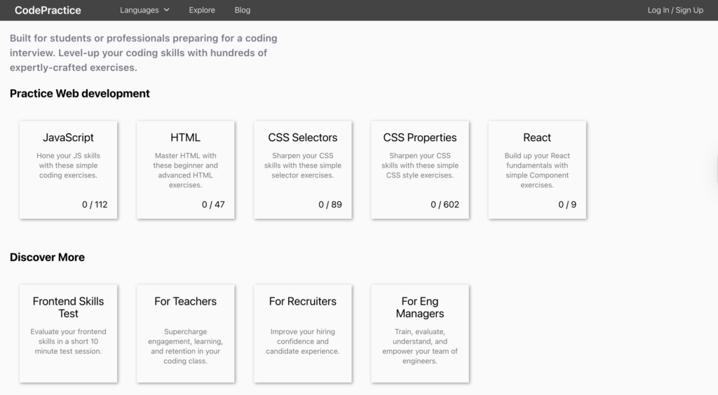 CodePractice.dev - Websites to Practice HTML CSS and JavaScript