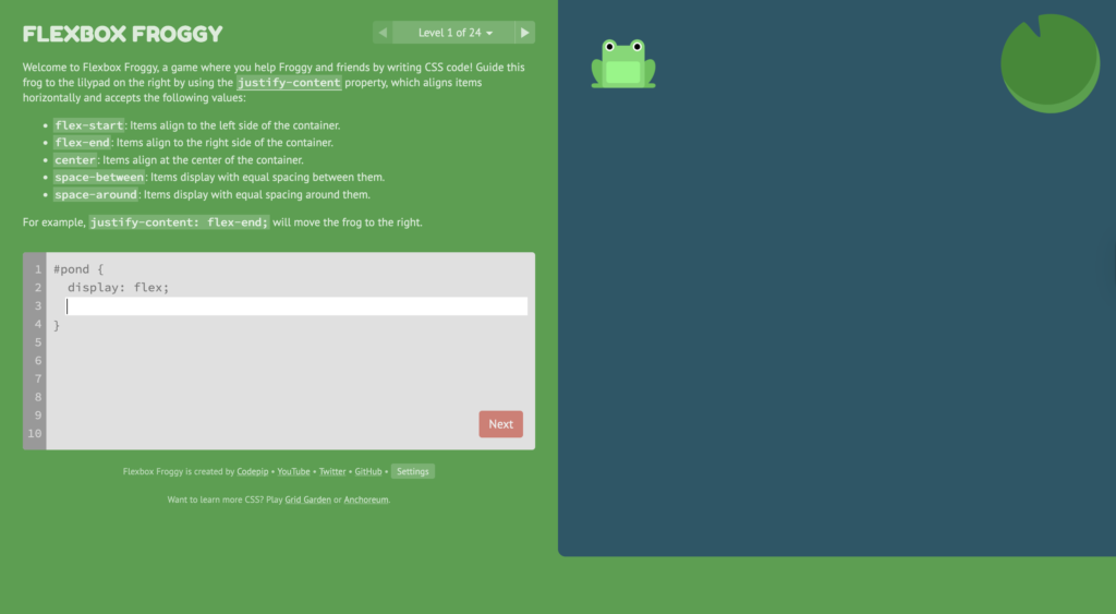 Flexbox Froggy
