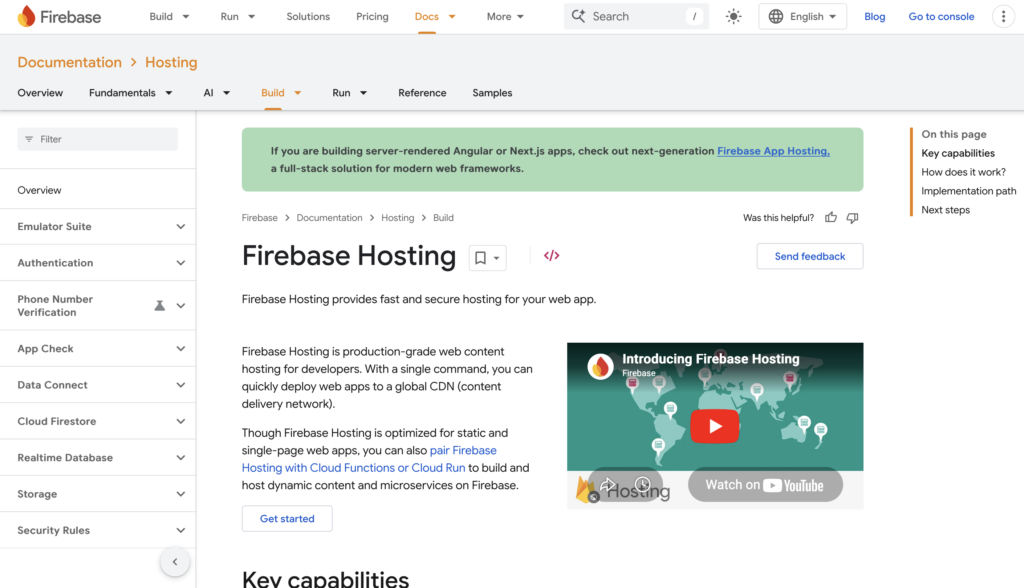 Firebase Hosting - free hosting platforms