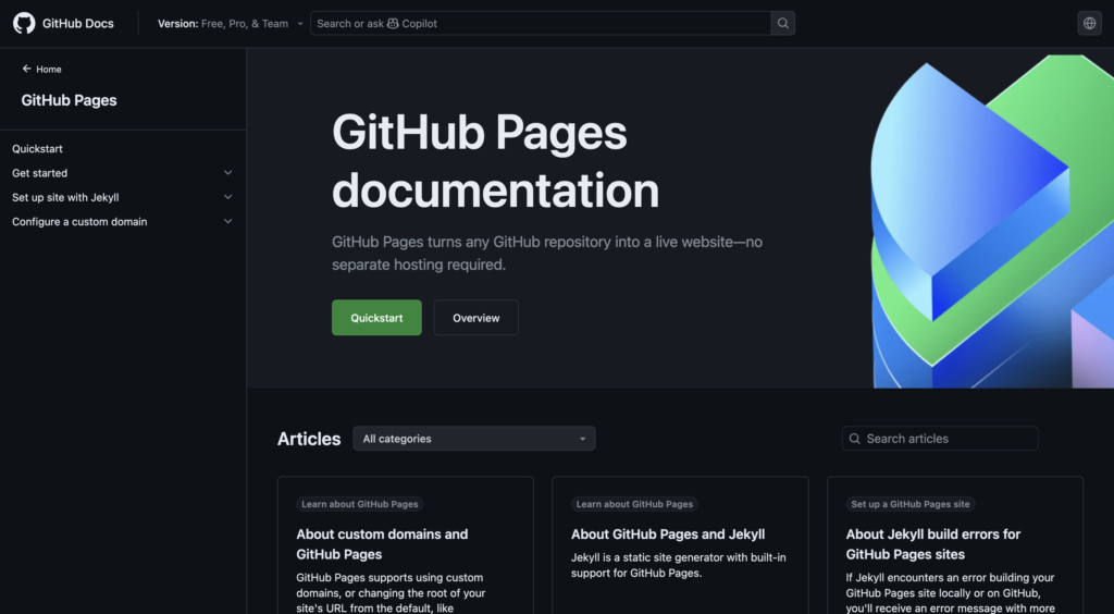 GitHub Pages - free hosting platforms