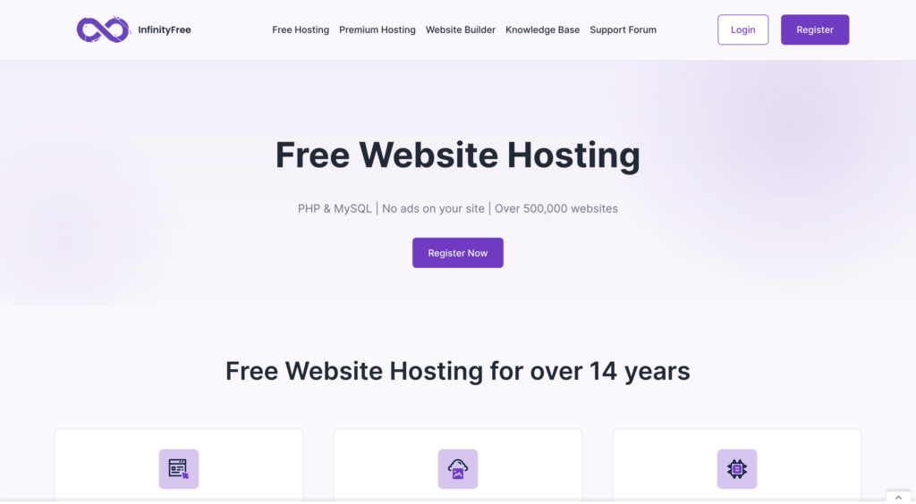InfinityFree - free hosting platforms