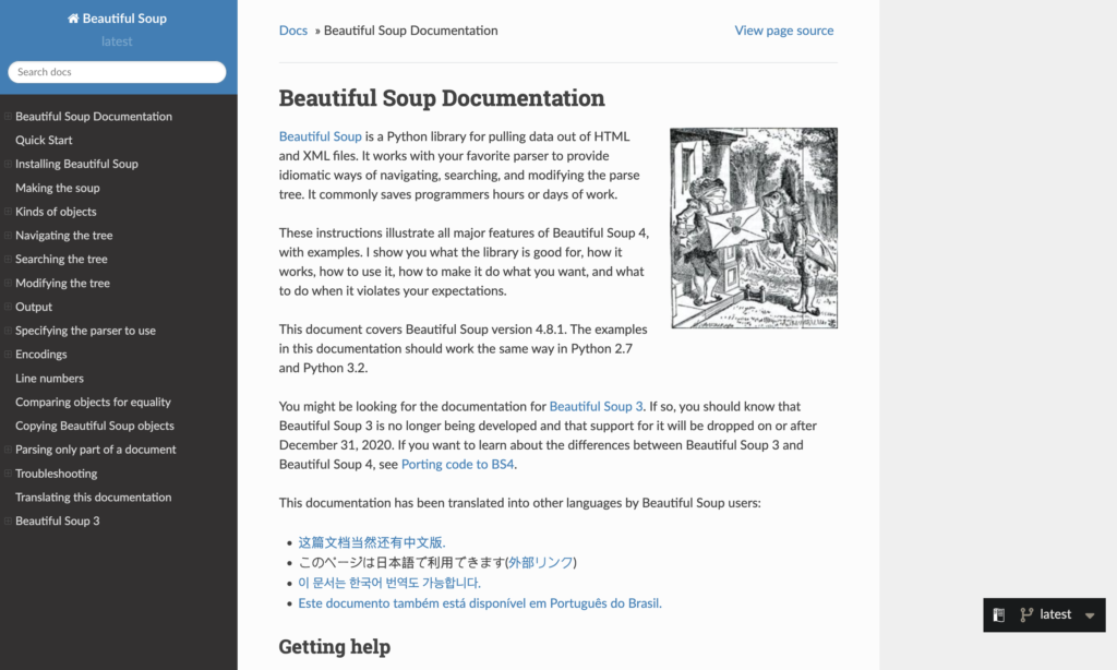 BeautifulSoup Python Library