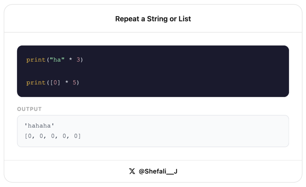 Repeat a String or List