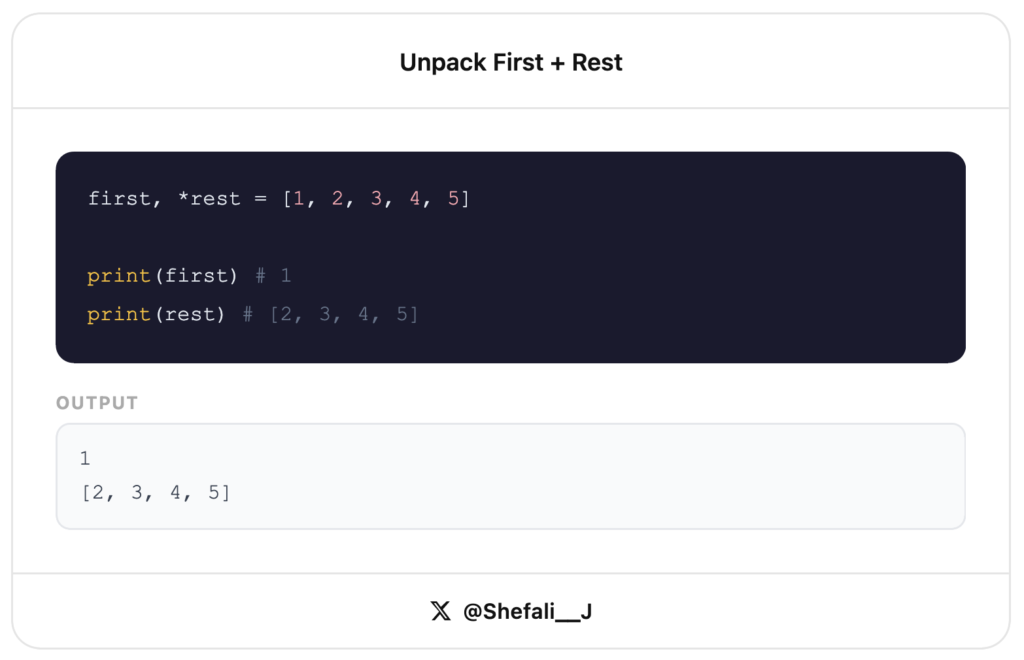 Unpack a List Into First and Rest