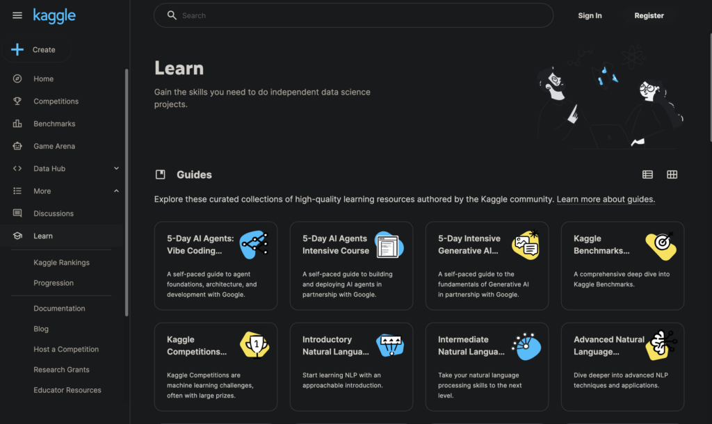 Kaggle Learn - AI resources for developers