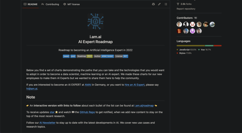 AI Expert Roadmap - GitHub Repositories to Learn AI