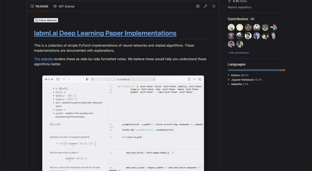 Annotated Deep Learning Paper Implementations - GitHub Repositories to Learn AI