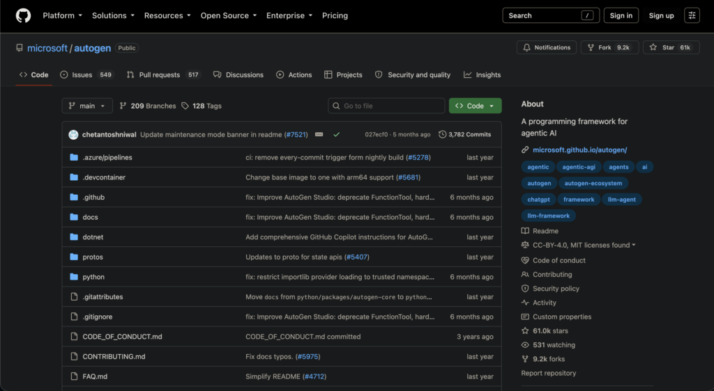 AutoGen - GitHub repositories to build with AI
