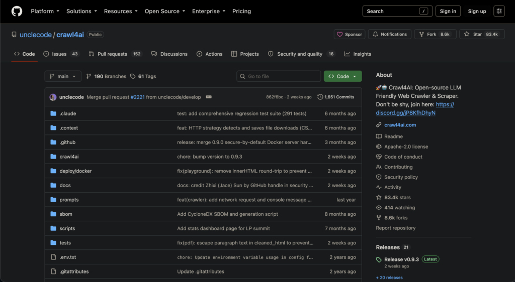 Crawl4AI - GitHub repositories to build with AI