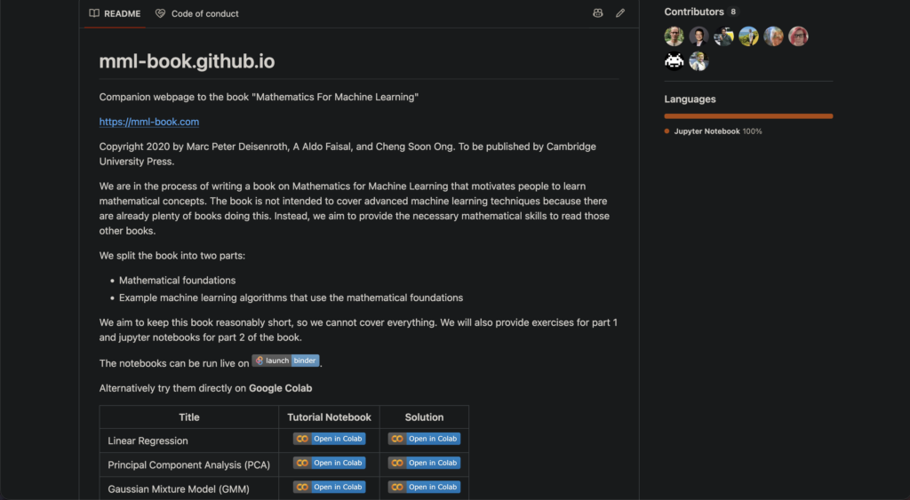 Mathematics for Machine Learning